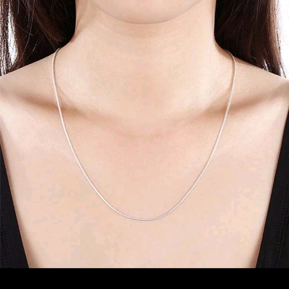 925 STERLING LONG SKINNY SILVER ROUND SNAKE CHAIN NECKLACE FOR LAYERING 30" - Picture 3 of 7